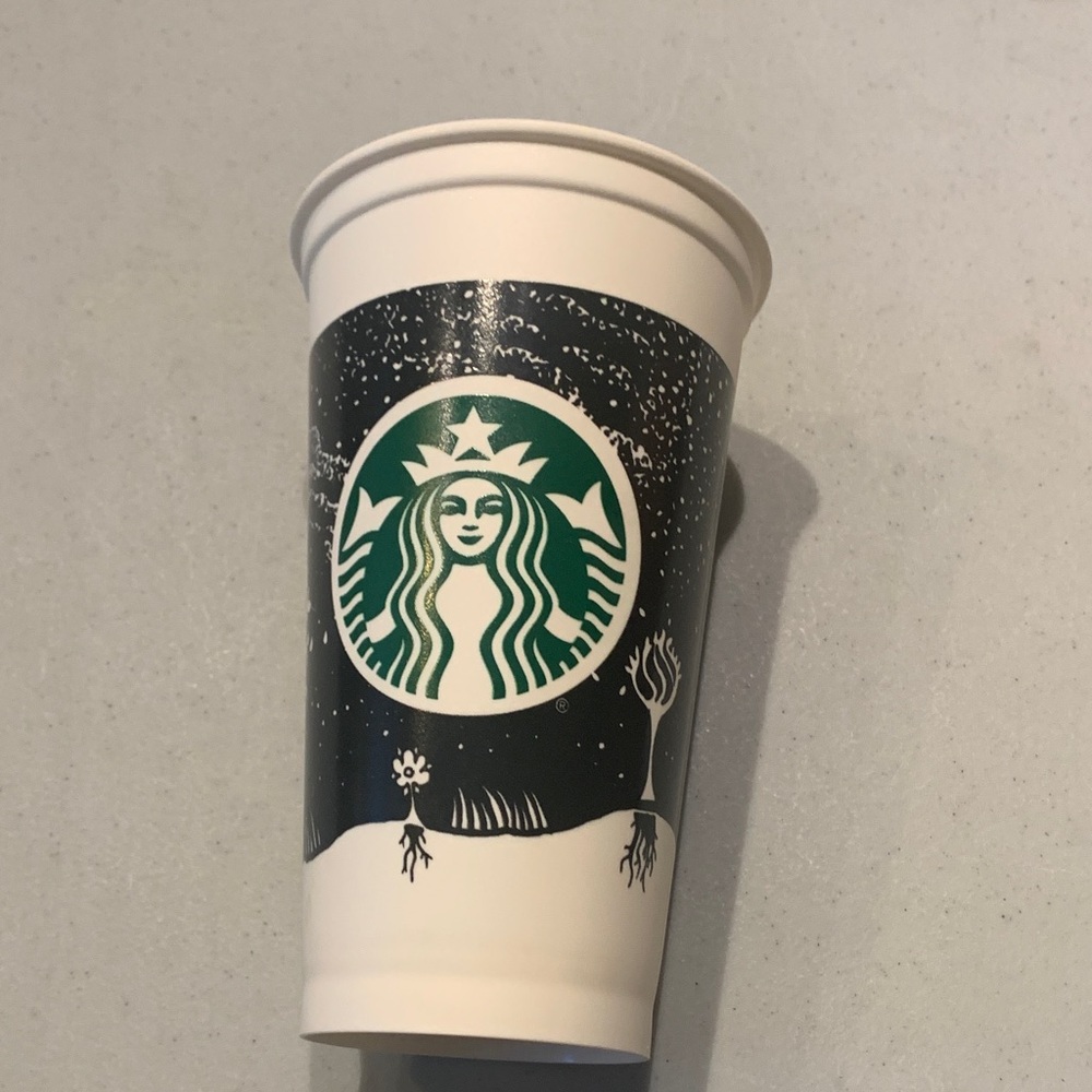 2013 Starbucks Cup with Black Design - Nightsky scene